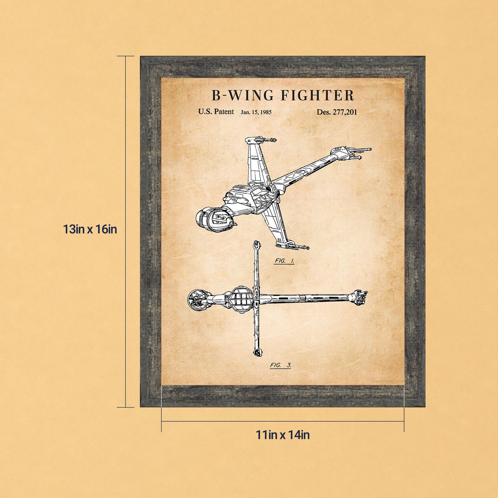 Starfighter patent print, cruciform four-winged design, by Crossroads Home Decor