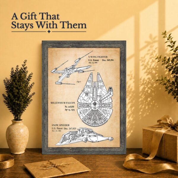 this framed patent print gift - framed wall art for a vintage design fan