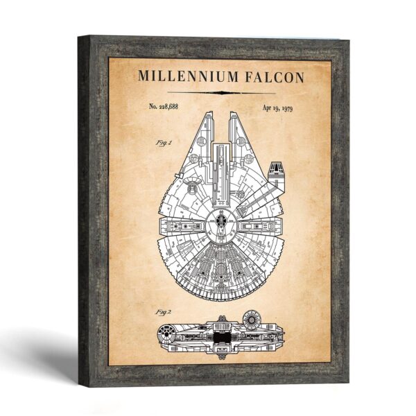 Spaceship patent print, saucer-hull design, by Crossroads Home Decor