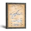 Starfighter blueprint wall art, four-winged design, by Crossroads Home Decor