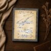 Patent number and issue date close-up on the this framed patent print