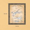 Starfighter blueprint wall art, four-winged design, by Crossroads Home Decor