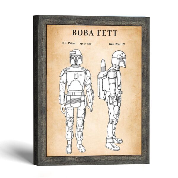 Action figure patent print, armored jetpack design, by Crossroads Home Decor