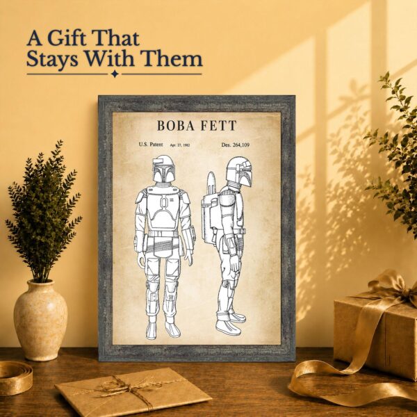 this framed patent print gift - framed wall art for a vintage design fan