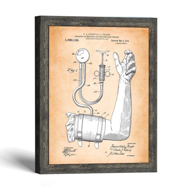 Blood pressure patent print framed wall art by Crossroads Home Decor