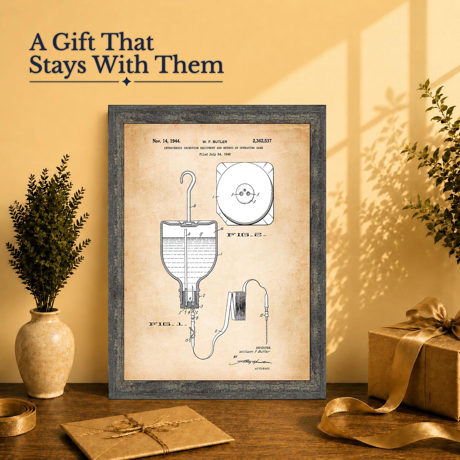 this framed patent print gift - framed print for a nurse or doctor