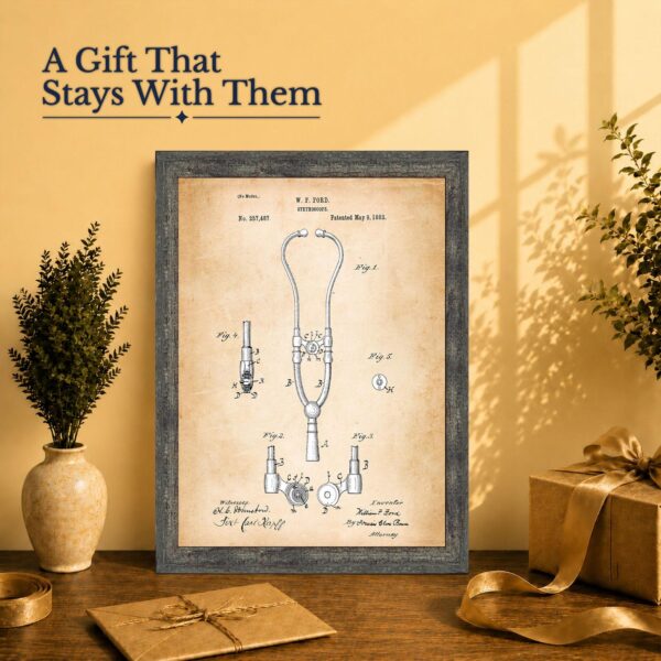 Vintage medical patent print gift for a nurse or doctor