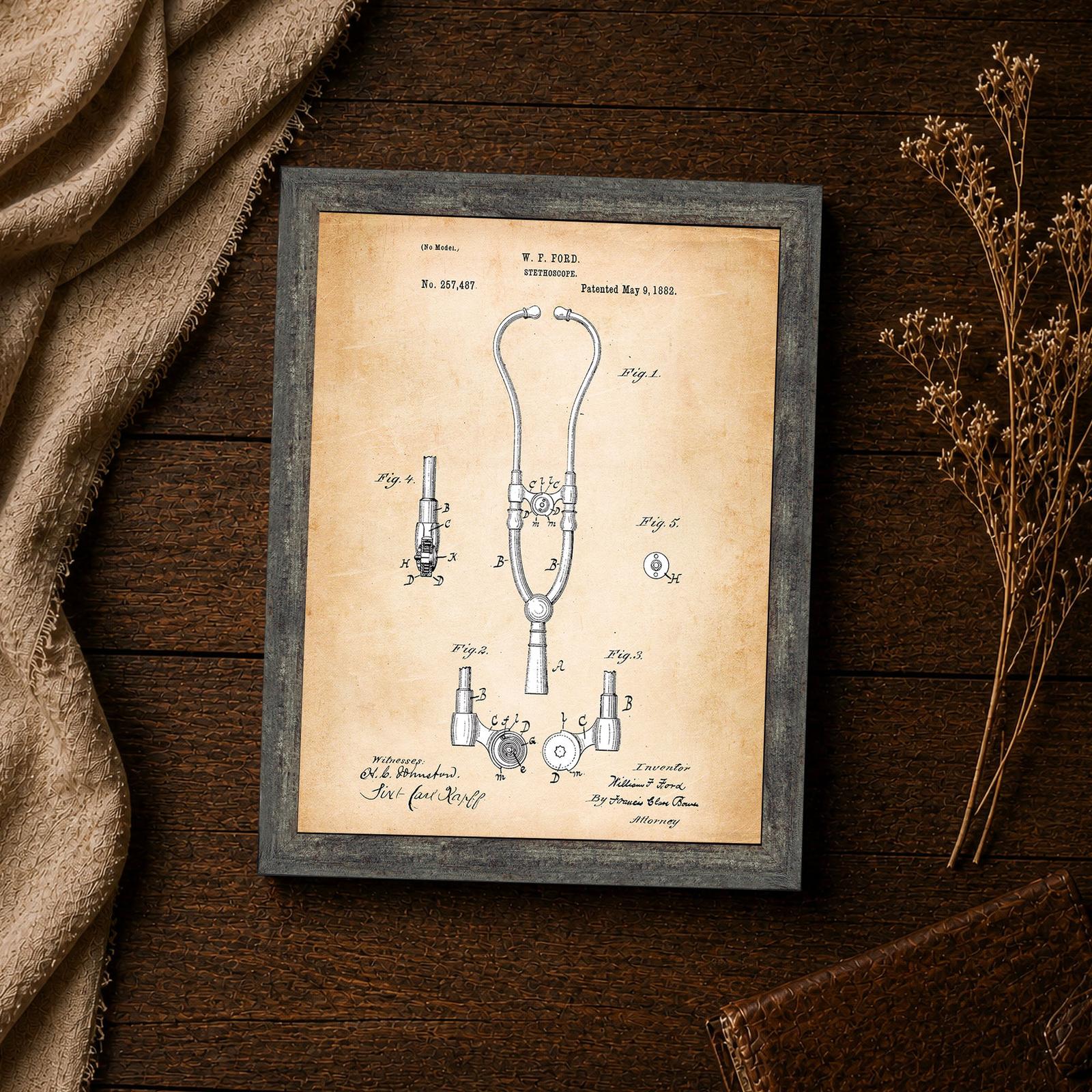 Patent plate closeup - vintage medical drawing detail