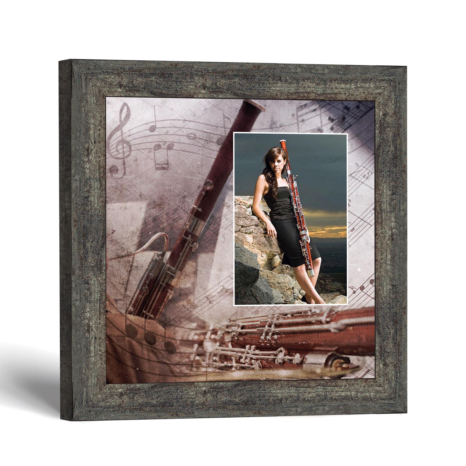 Bassoon picture frame with photo opening by Crossroads Home Decor