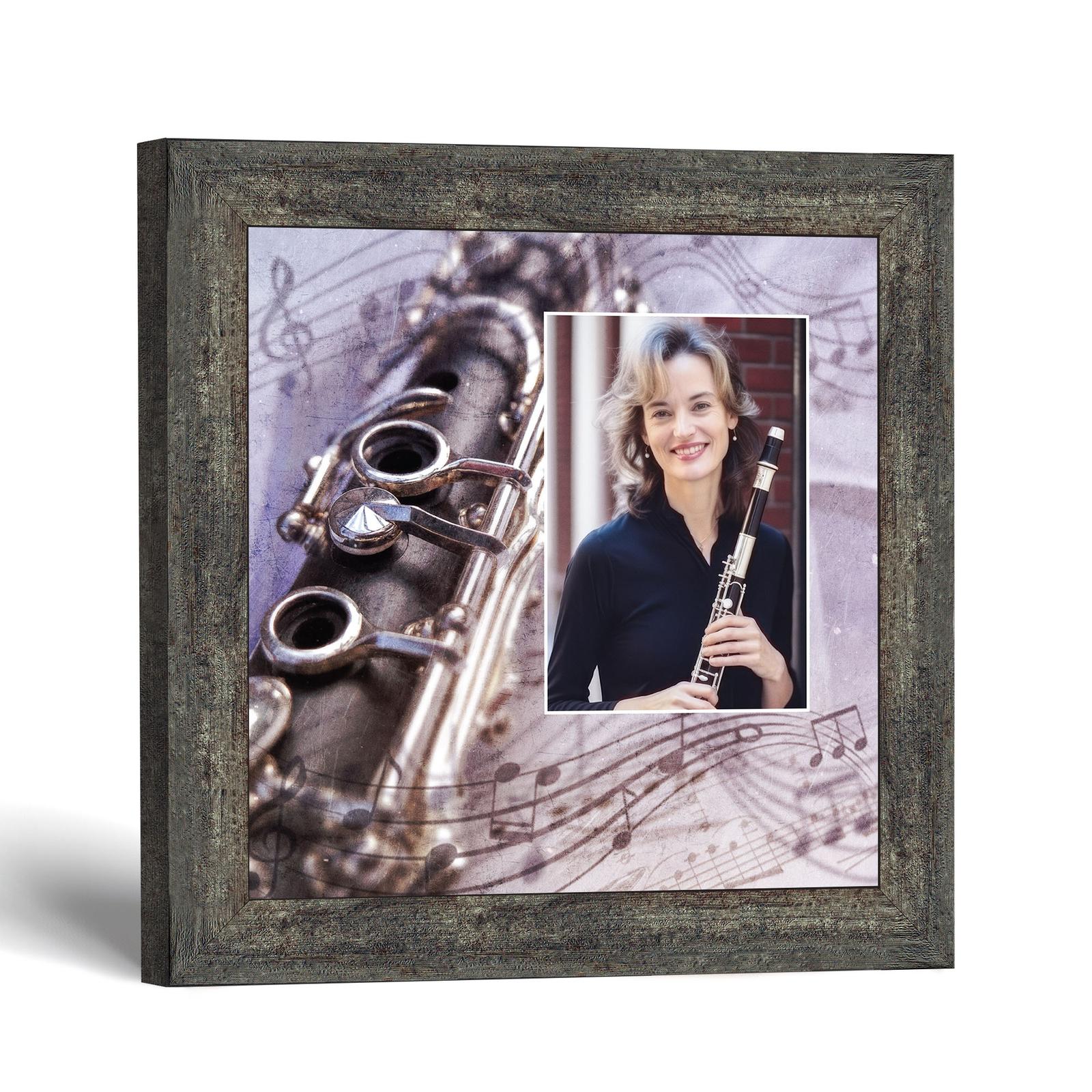 Clarinet picture frame - clarinet keys and sheet music artwork by Crossroads Home Decor