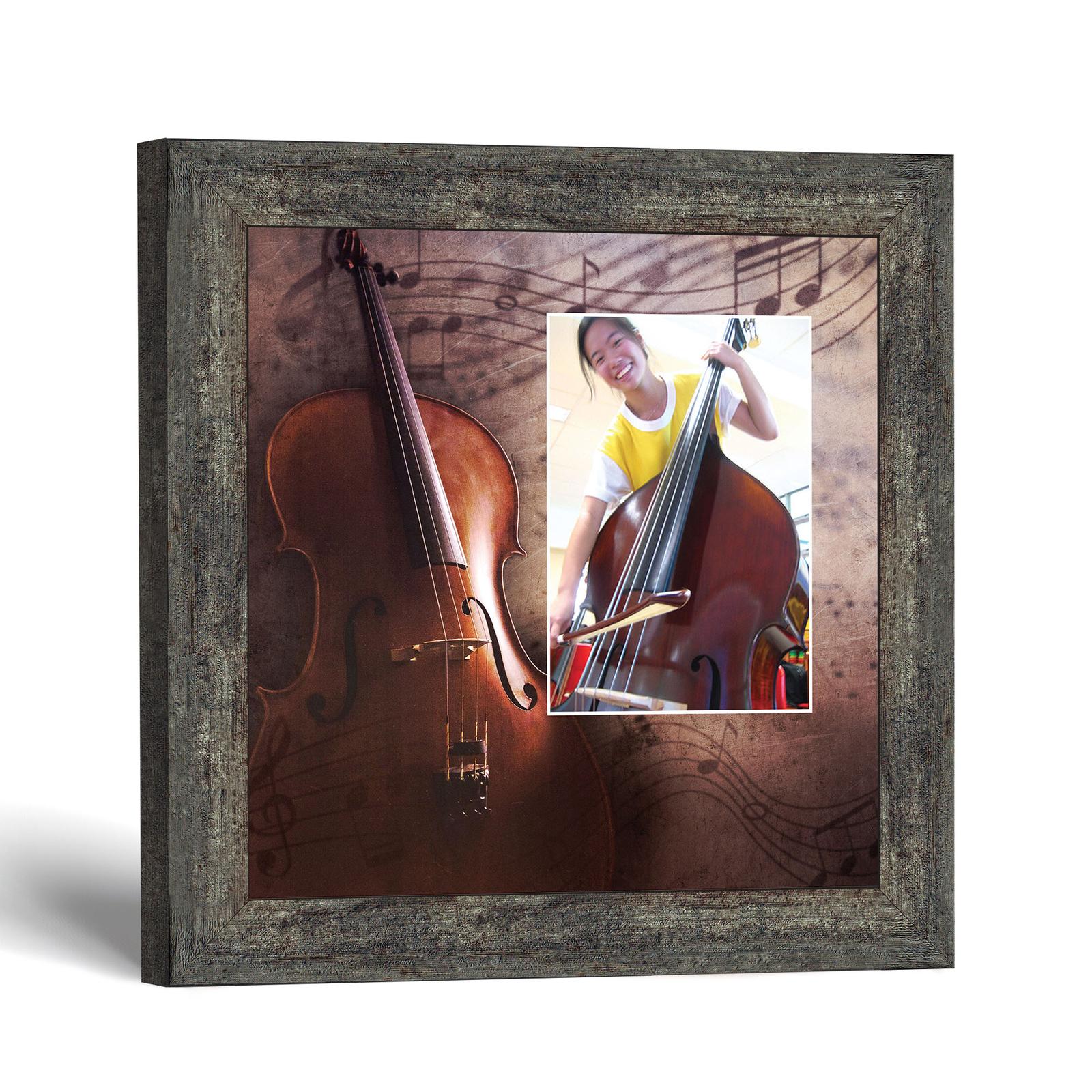Double bass picture frame with photo opening by Crossroads Home Decor