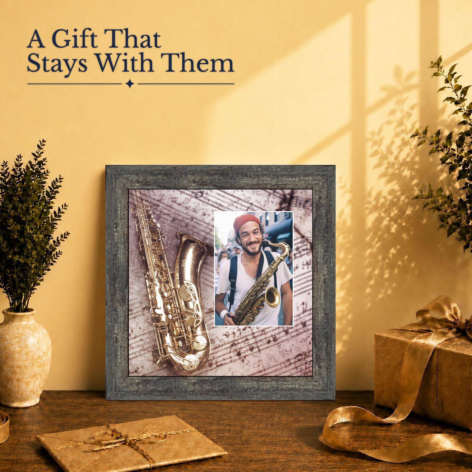 Saxophone framed print gift for a band or jazz musician