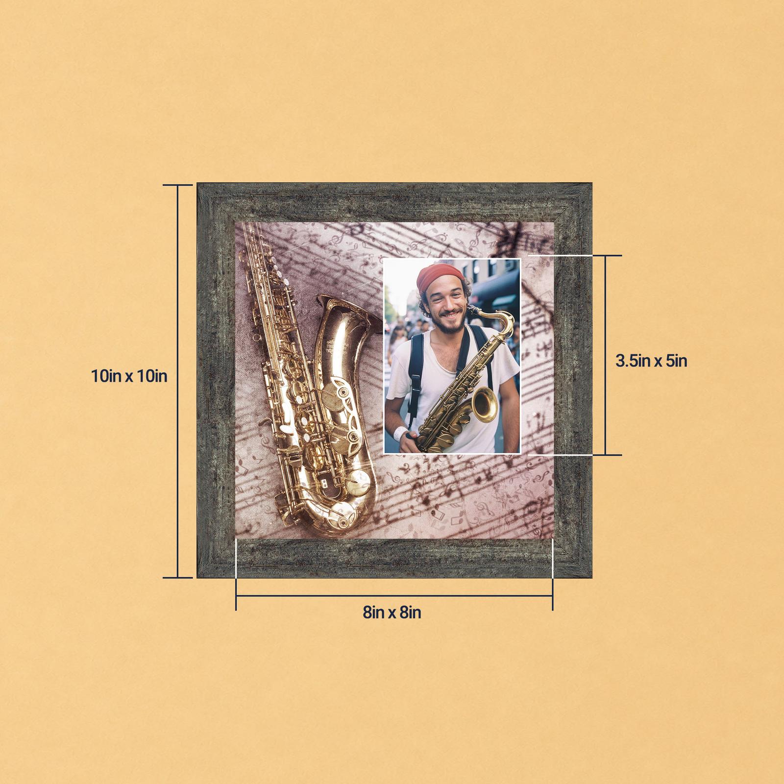 Saxophone picture frame with photo opening by Crossroads Home Decor