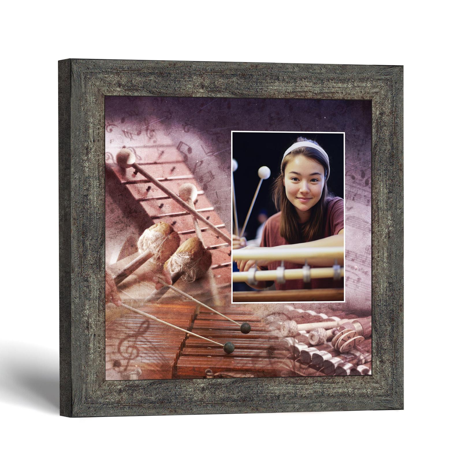 Percussion picture frame with photo opening by Crossroads Home Decor