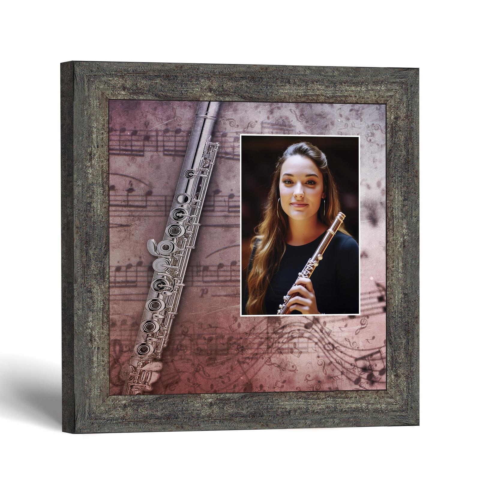 Flute player picture frame with photo opening by Crossroads Home Decor