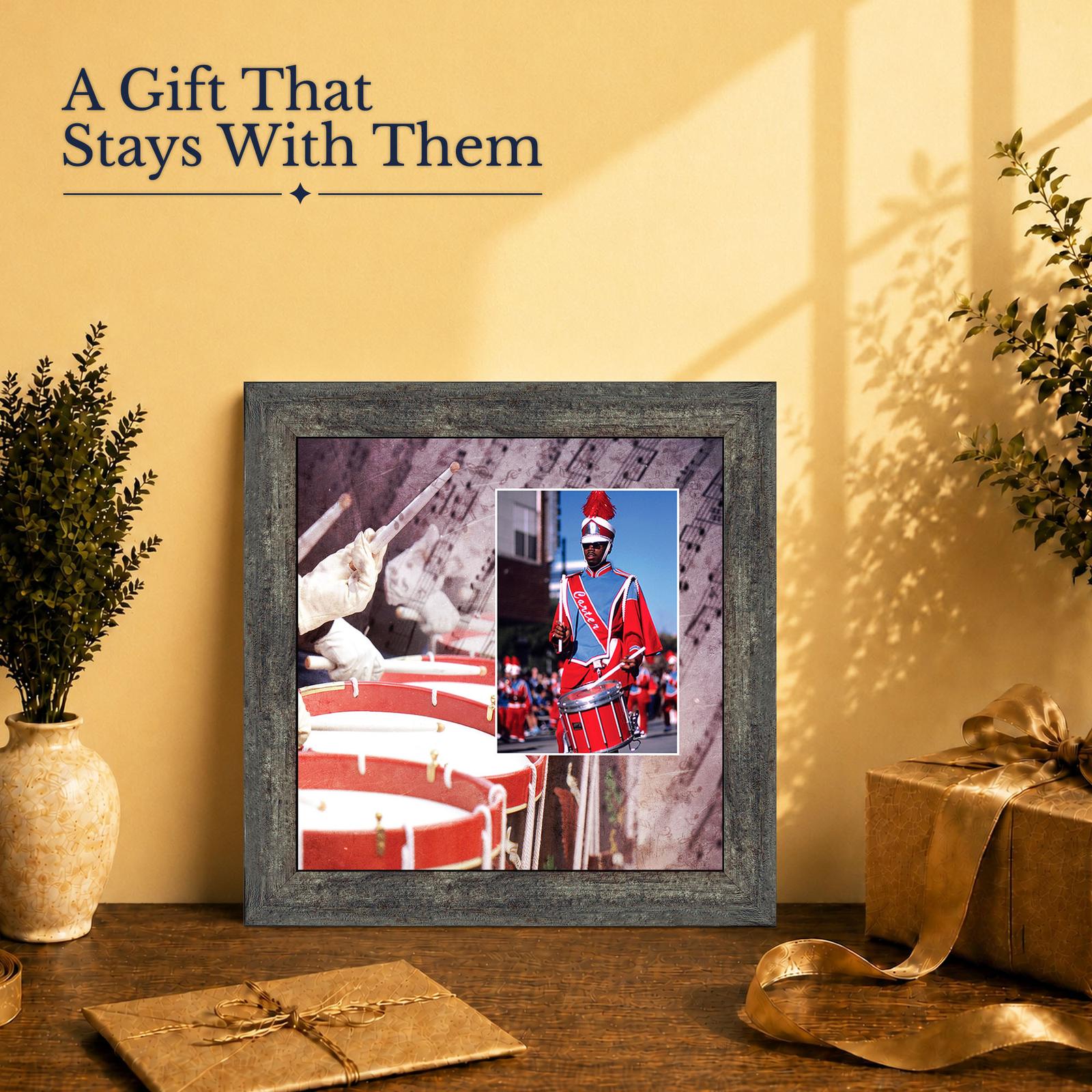 Drumline gift - picture frame for a marching band drummer