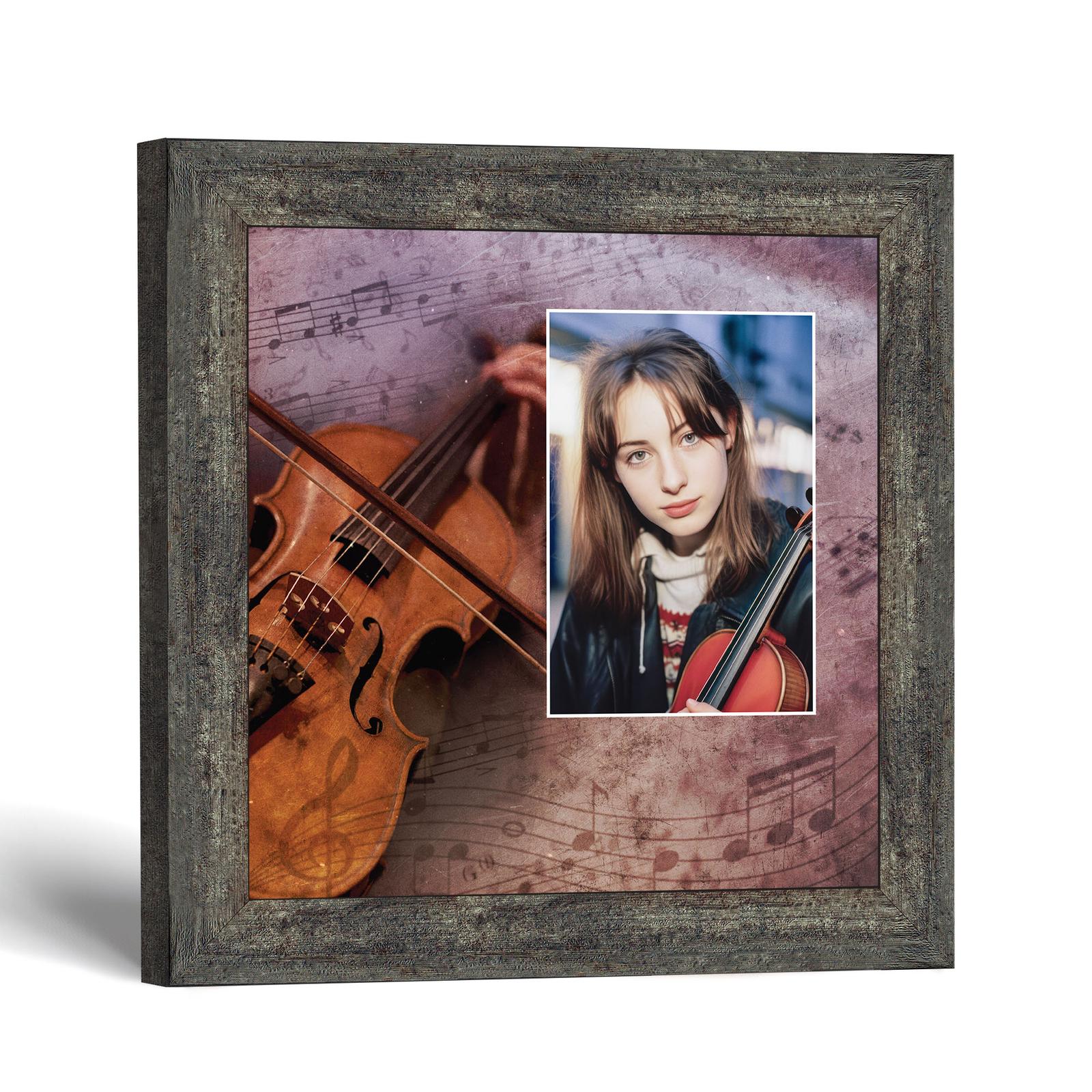 Violin picture frame - Violin and Bow Photo Keepsake by Crossroads Home Decor