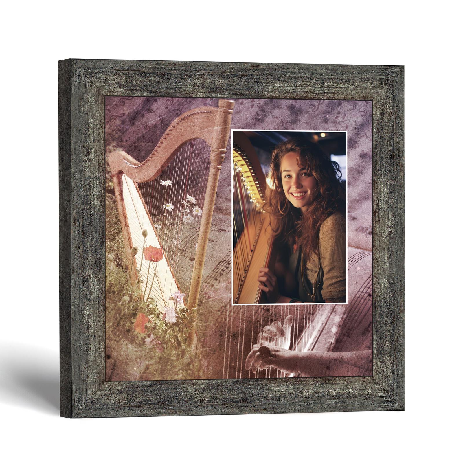Harp picture frame - Wooden Harp Photo Keepsake by Crossroads Home Decor