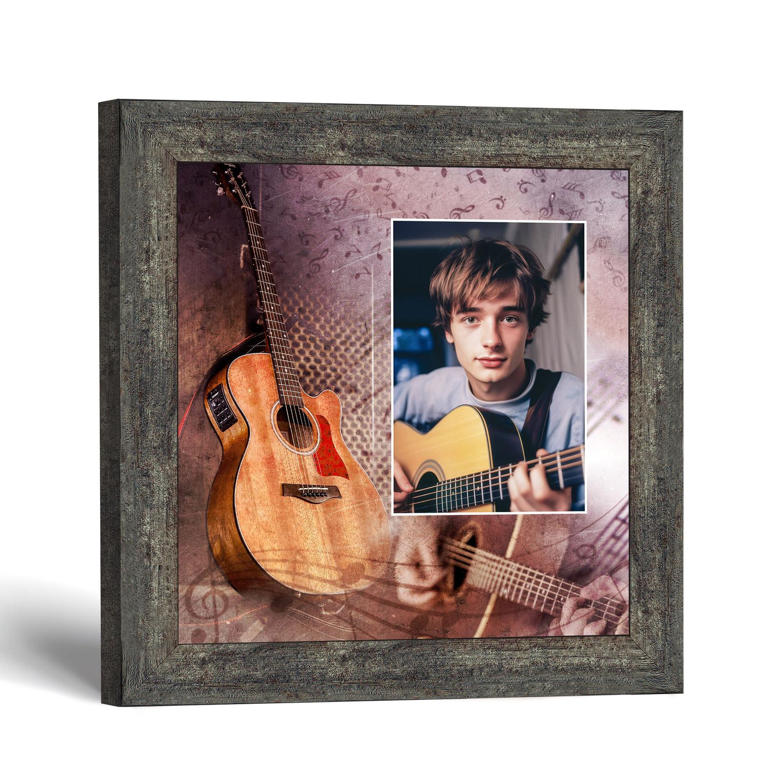 Acoustic Guitar picture frame - Cutaway Guitar Photo Keepsake by Crossroads Home Decor