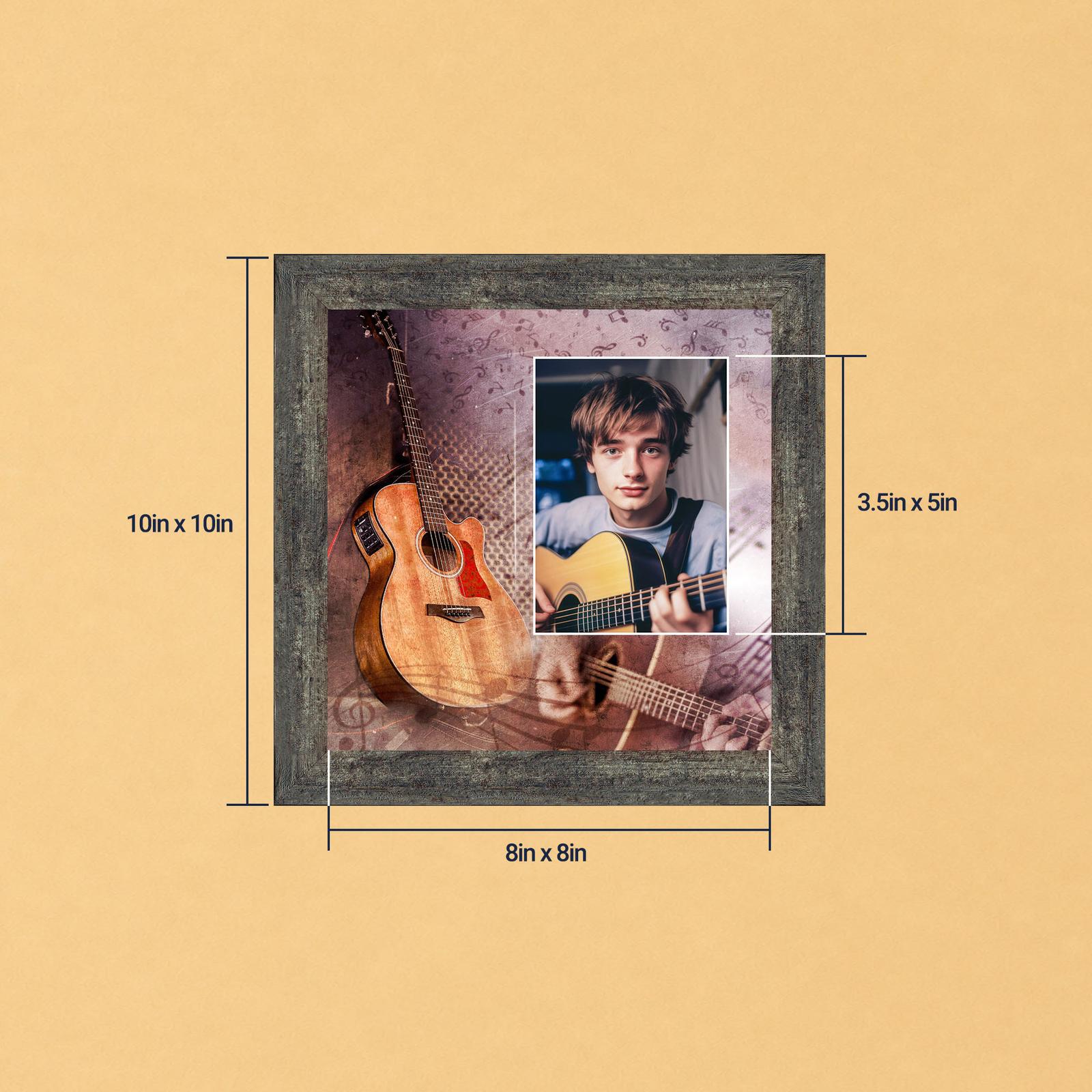 Acoustic Guitar picture frame - Cutaway Guitar Photo Keepsake by Crossroads Home Decor