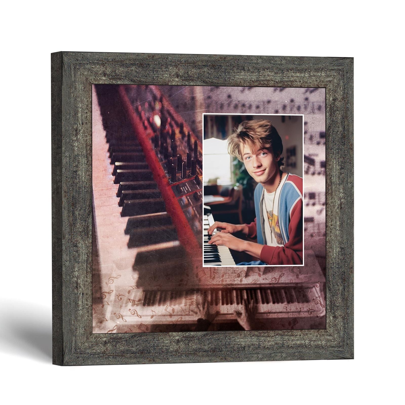 Piano Keyboard picture frame - Electronic Keyboard Photo Keepsake by Crossroads Home Decor
