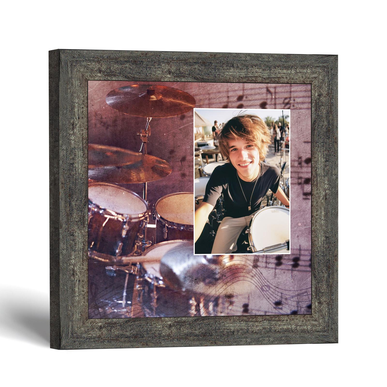 Drum Set picture frame - Drum Kit Photo Keepsake by Crossroads Home Decor