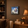 Retirement framed wall art displayed on a home office shelf