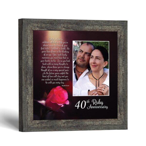 40th anniversary picture frame - Ruby Anniversary verse by Crossroads Home Decor