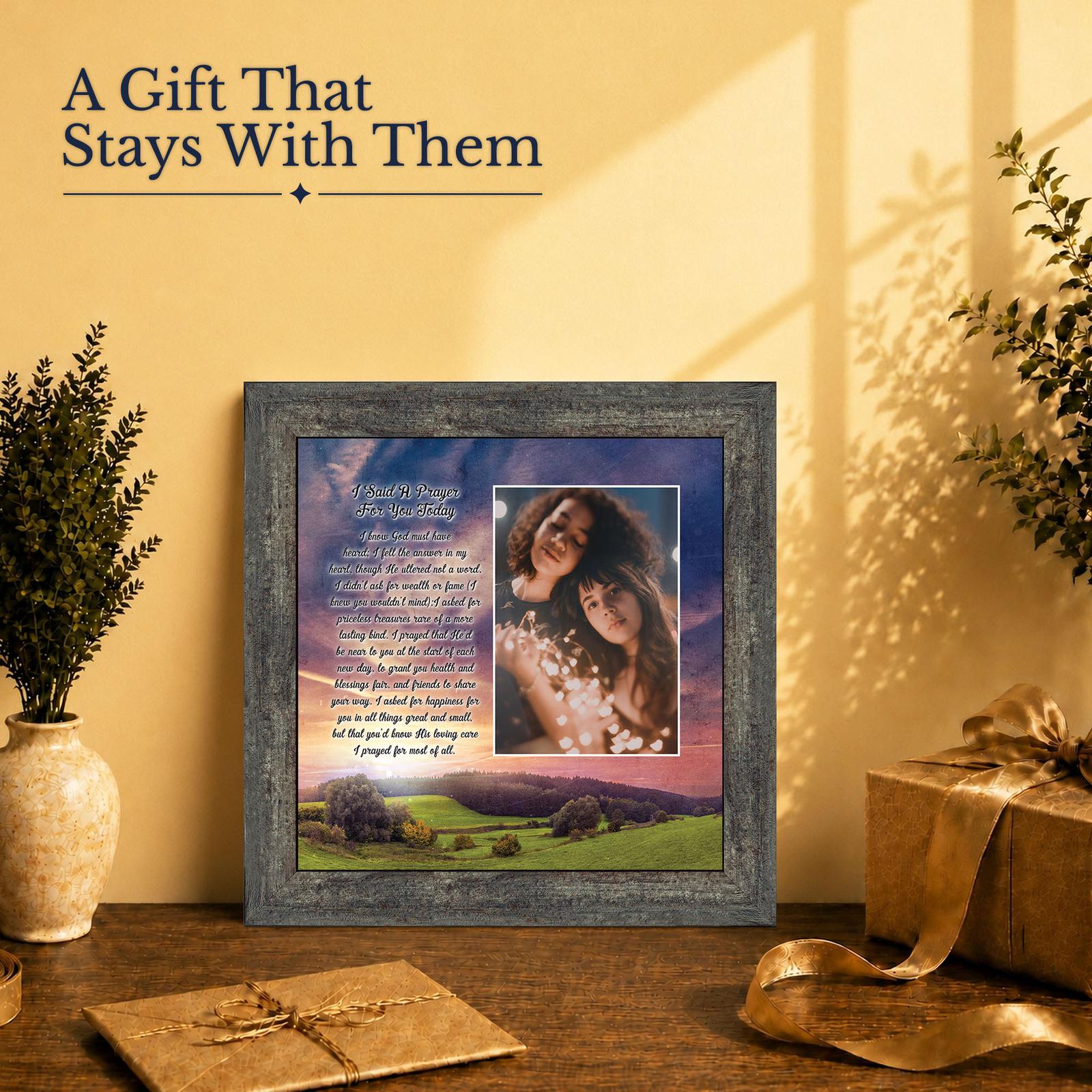 Encouragement gift - sunset prayer photo frame for a best friend or sister
