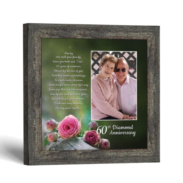 60th Diamond Anniversary framed print - Diamond Anniversary Verse by Crossroads Home Decor