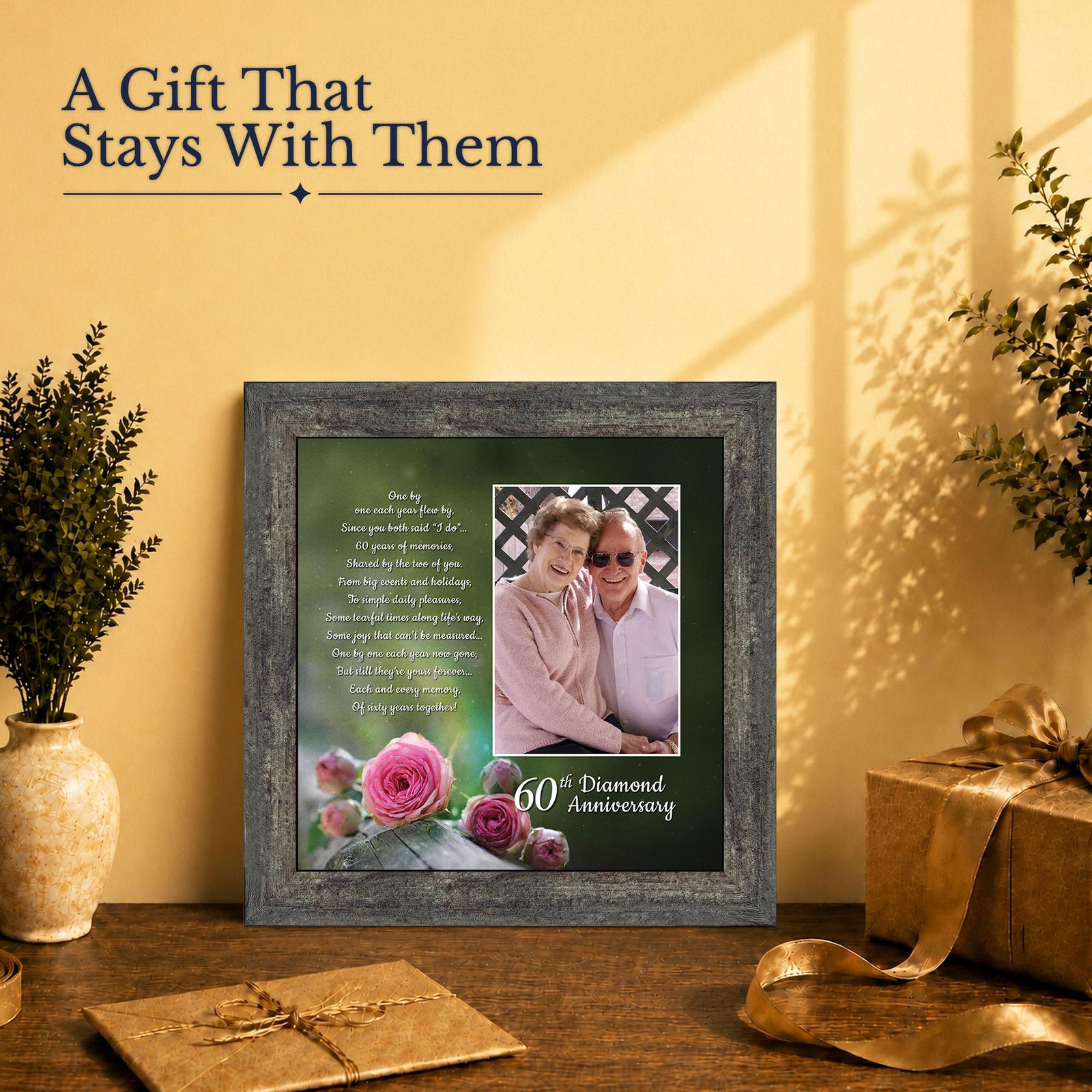 60th Diamond Anniversary gift - framed print for grandparents
