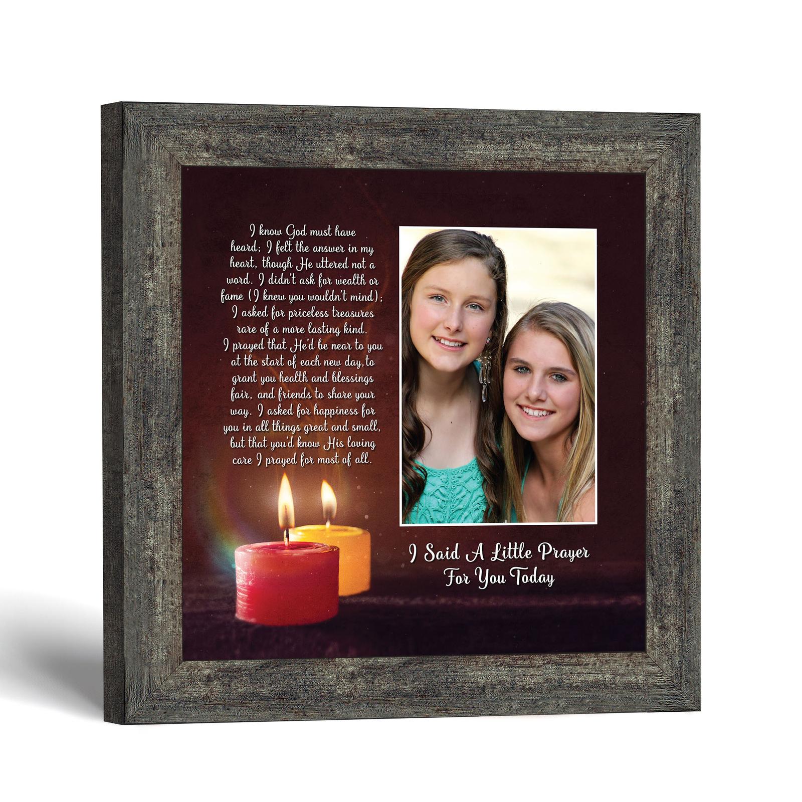Praying for You picture frame with photo opening - I Said A Little Prayer For You Today poem by Crossroads Home Decor