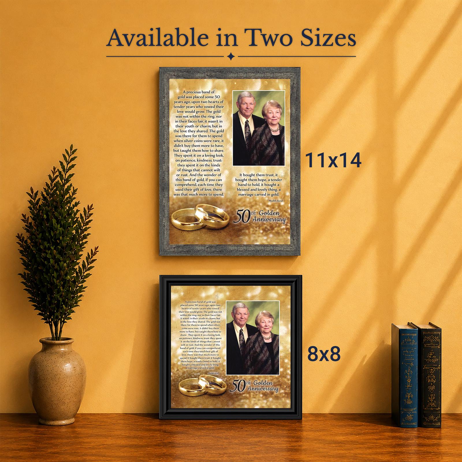 50th Anniversary Bands of Gold framed print - Made in USA family-owned keepsake wall art