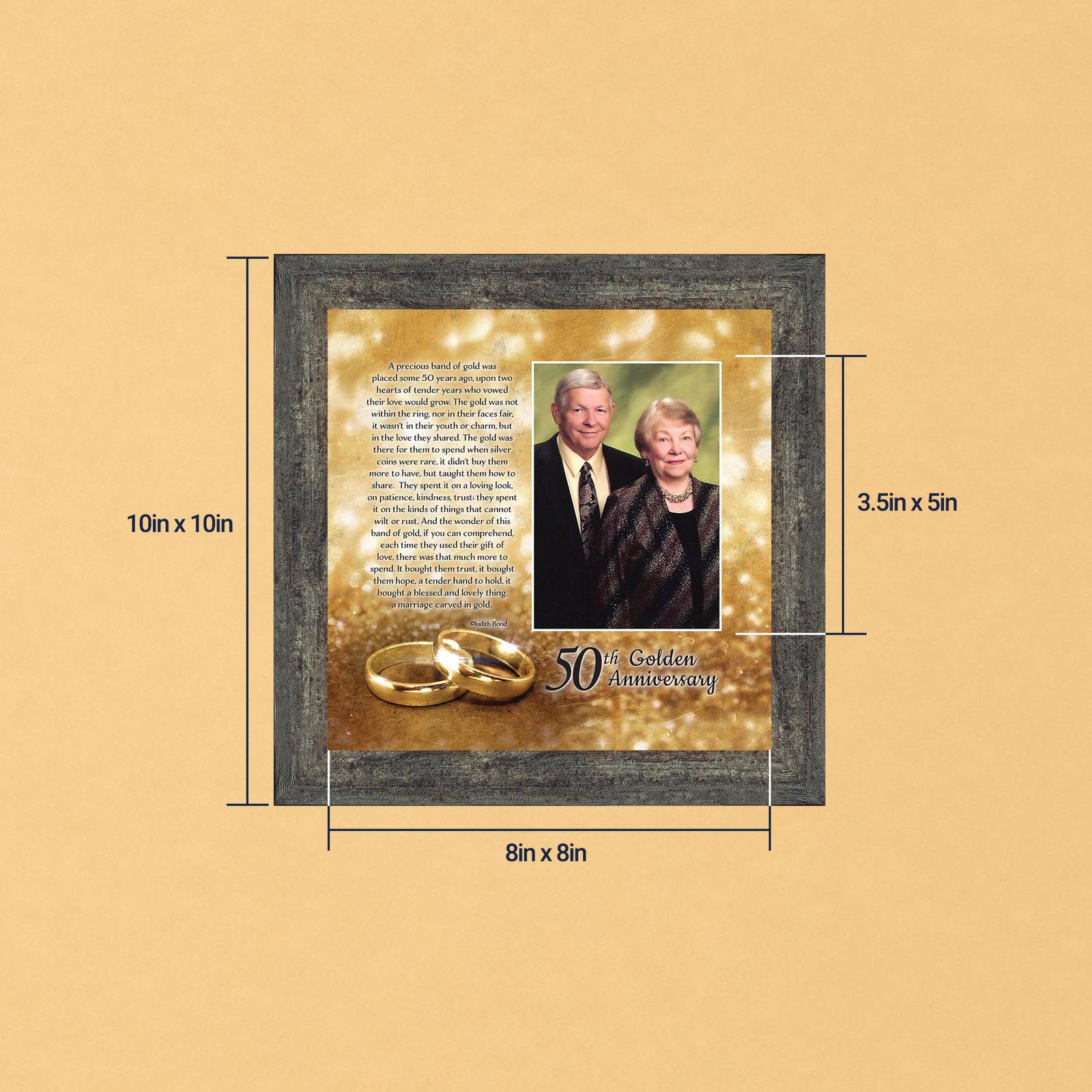 50th Anniversary Bands of Gold framed print with photo opening - Bands of Gold poem by Crossroads Home Decor