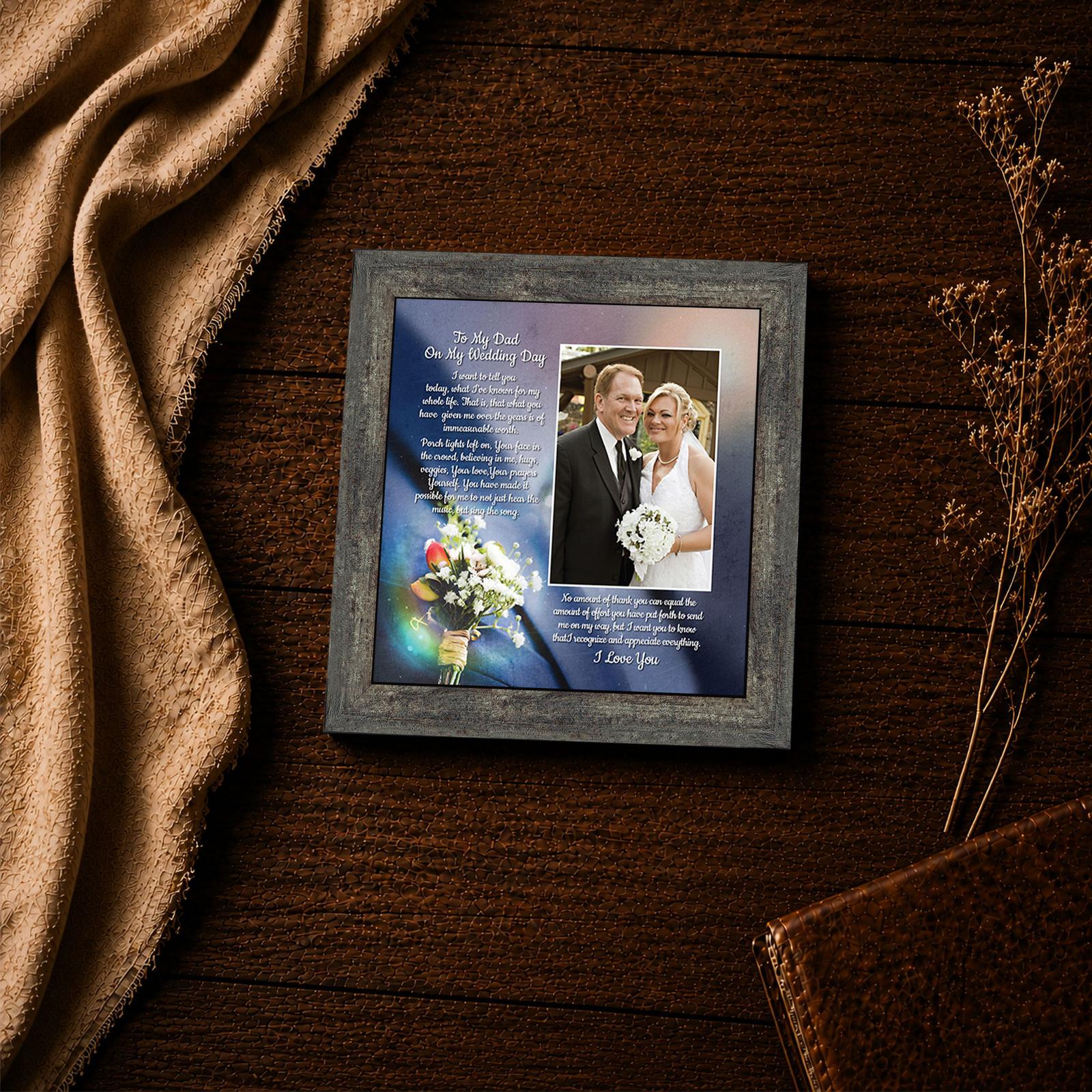To My Dad on My Wedding Day framed print - bride's letter wall art