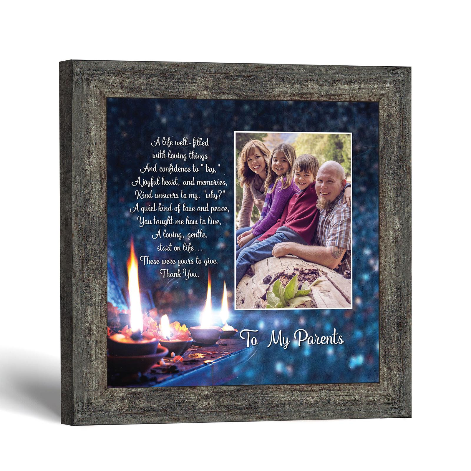 To my parents poem picture frame with photo opening – To My Parents poem by Crossroads Home Decor