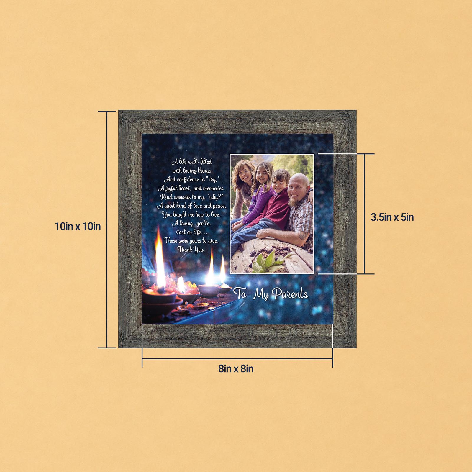 To my parents poem picture frame with photo opening – To My Parents poem by Crossroads Home Decor