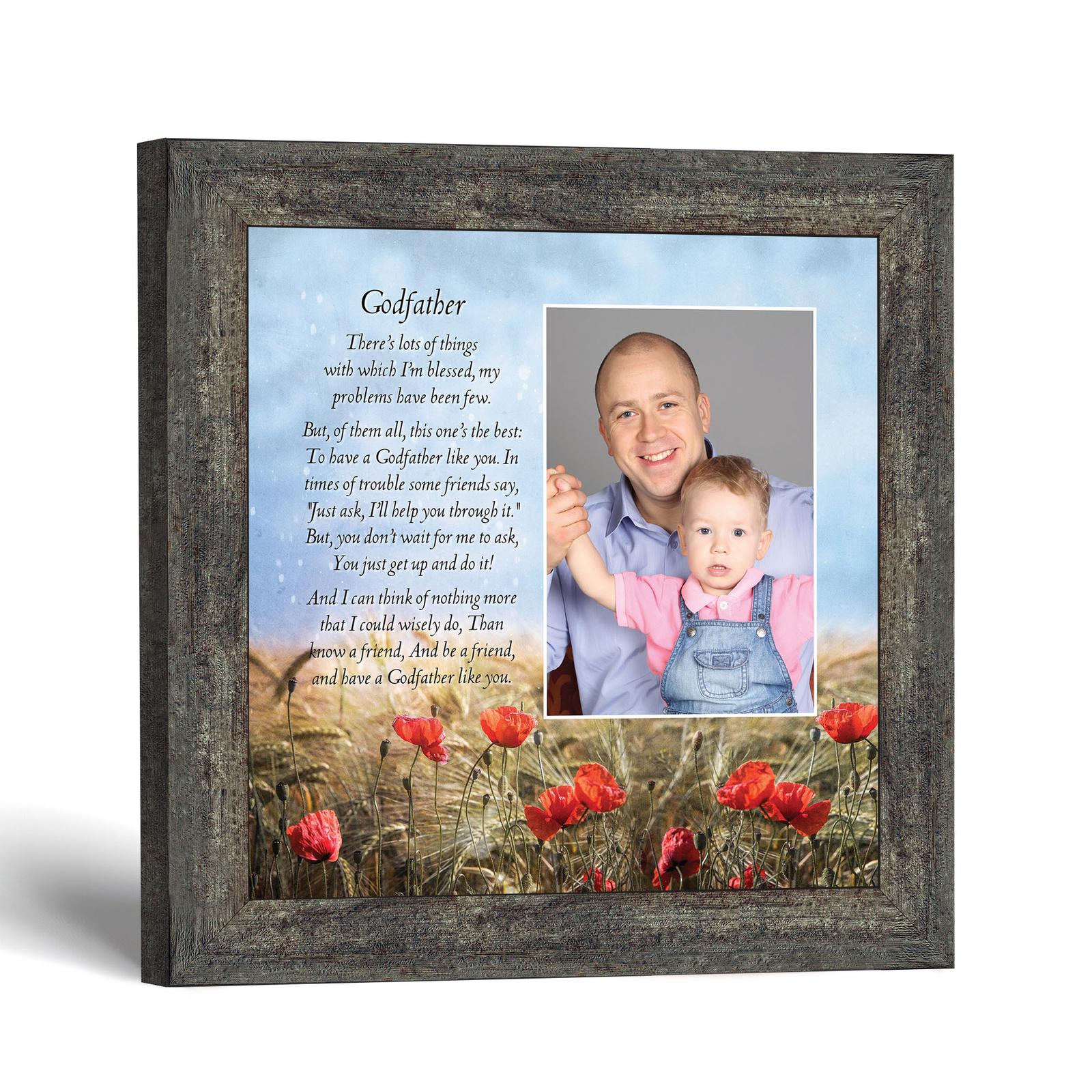 Godfather poem picture frame with photo opening by Crossroads Home Decor
