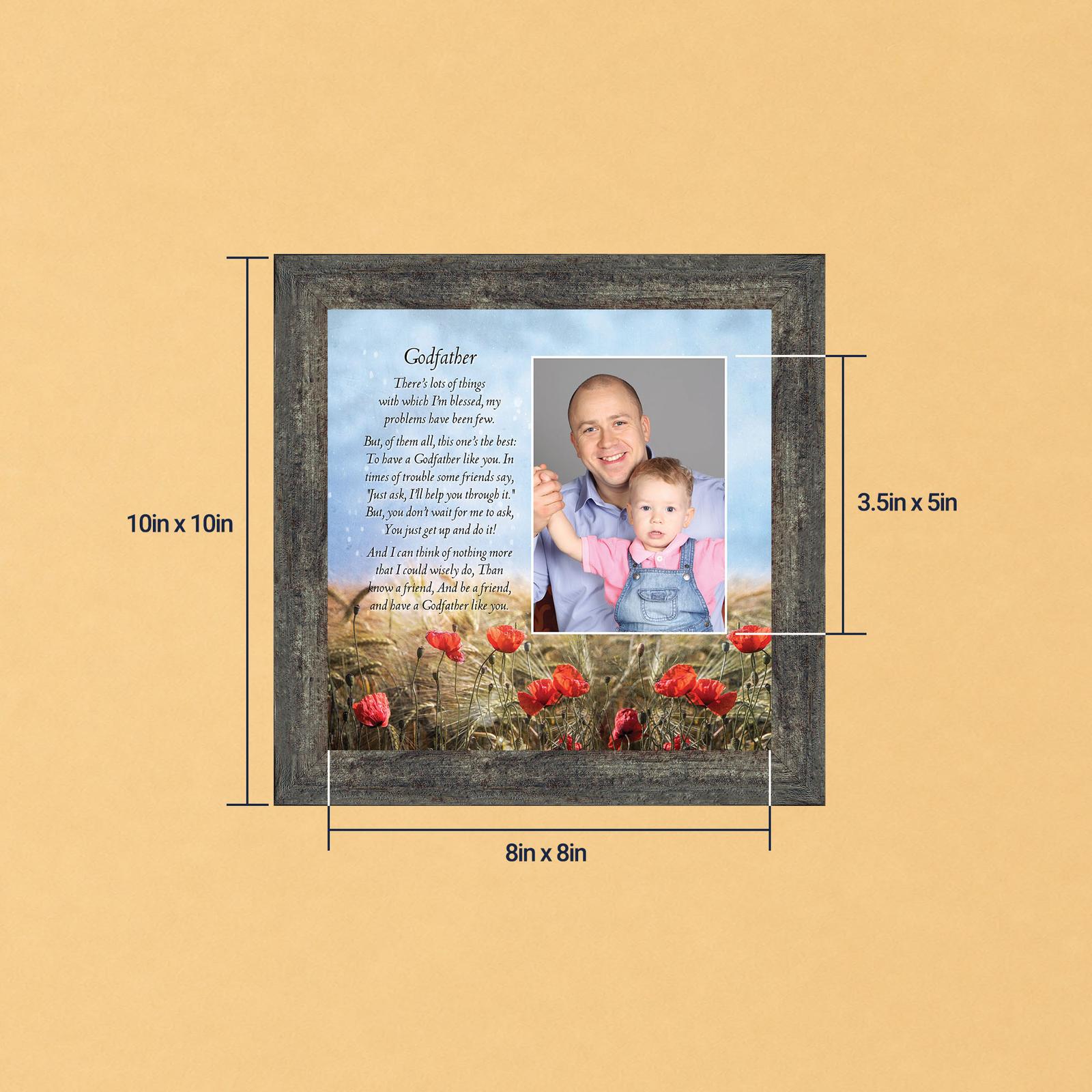 Godfather poem picture frame with photo opening by Crossroads Home Decor
