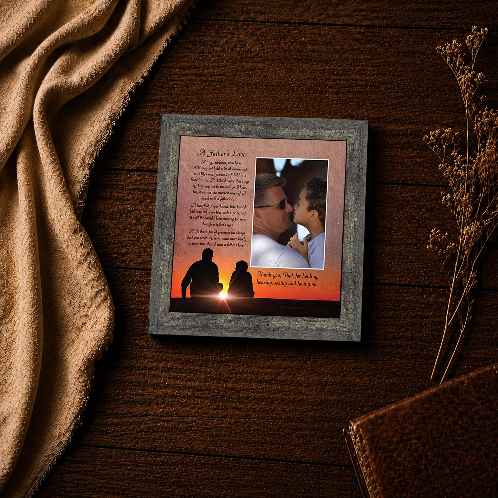 6331BW-4 A Father's Love poem picture frame - sentimental verse closeup for dad