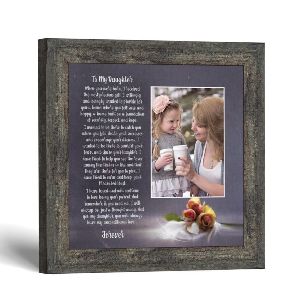 To my daughter picture frame with photo opening – To My Daughter poem by Crossroads Home Decor