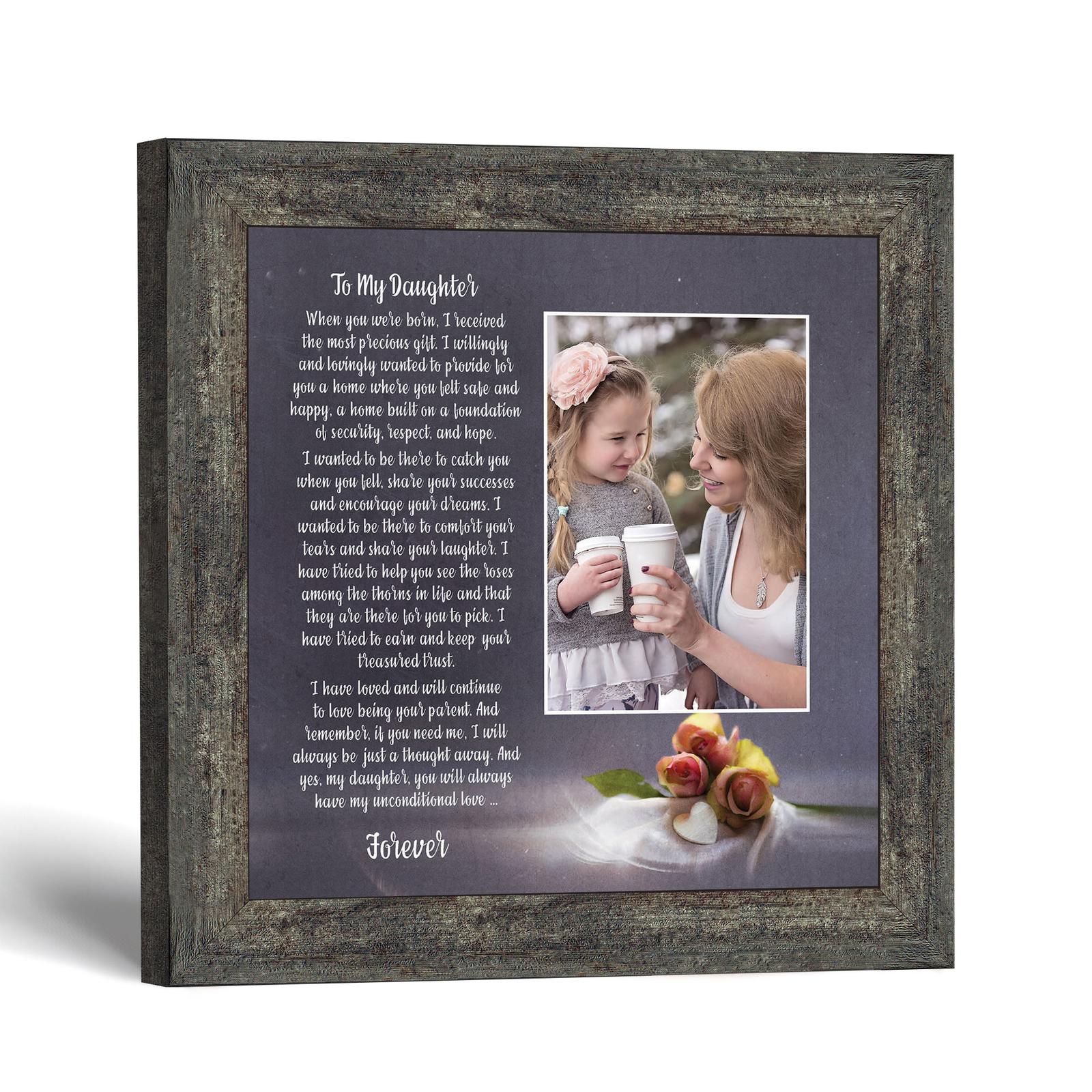 To my daughter picture frame with photo opening – To My Daughter poem by Crossroads Home Decor