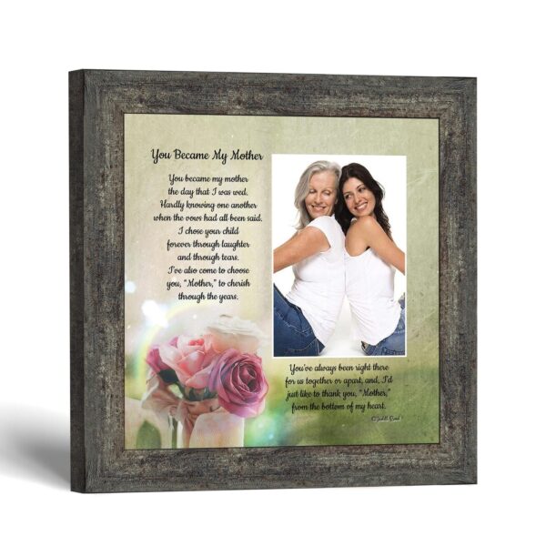 Mother in law picture frame with photo opening by Crossroads Home Decor