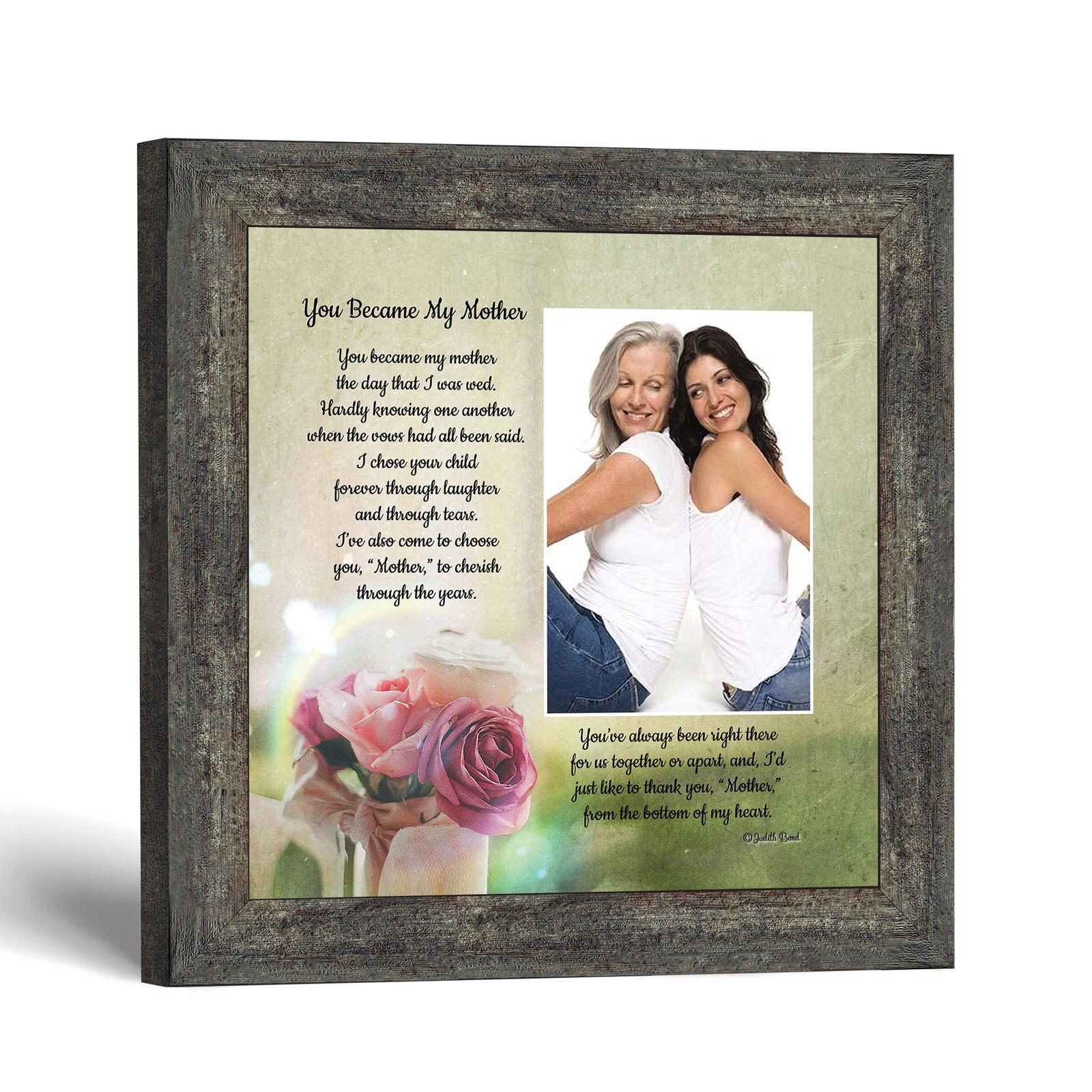 Mother in law picture frame with photo opening by Crossroads Home Decor