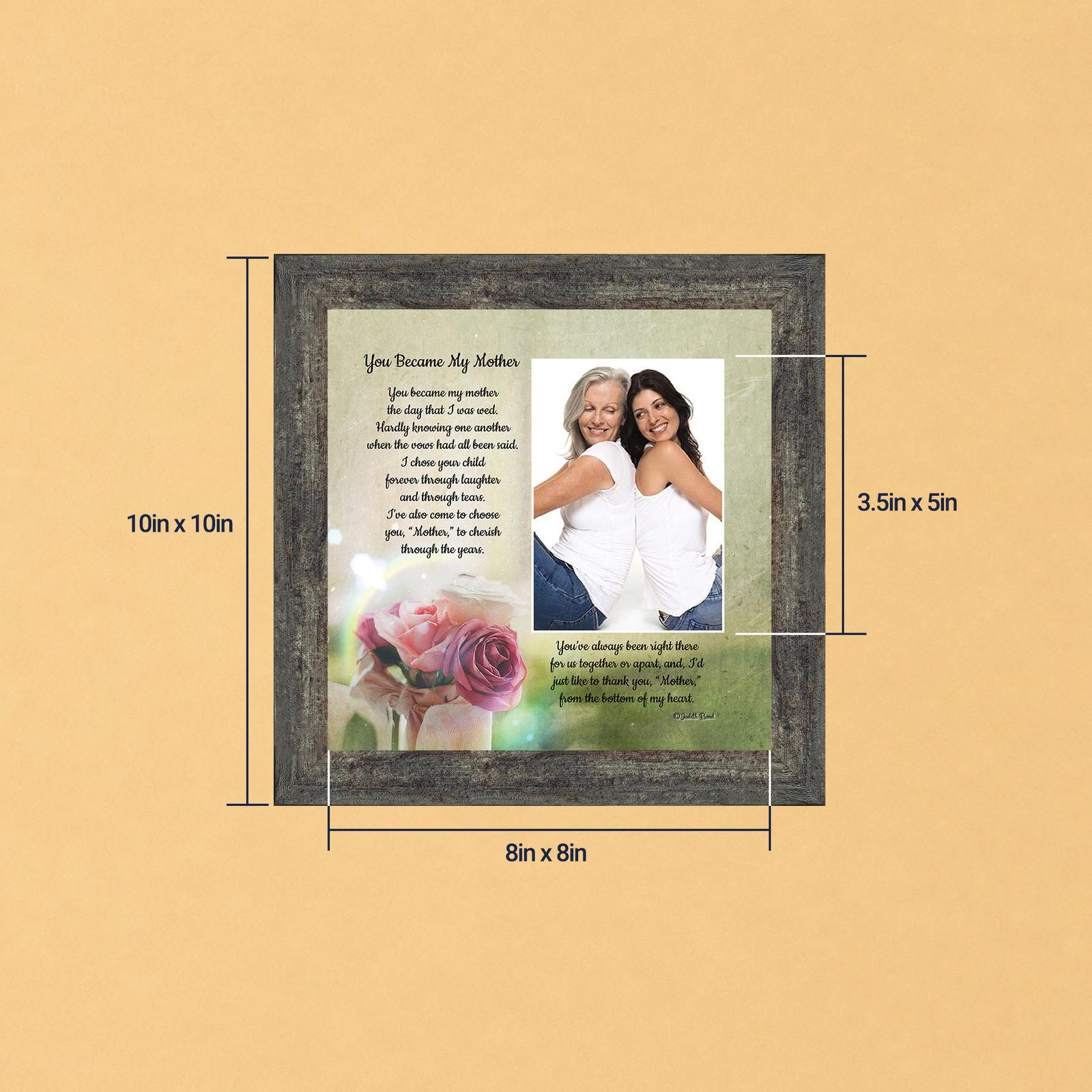 Mother in law picture frame with photo opening by Crossroads Home Decor