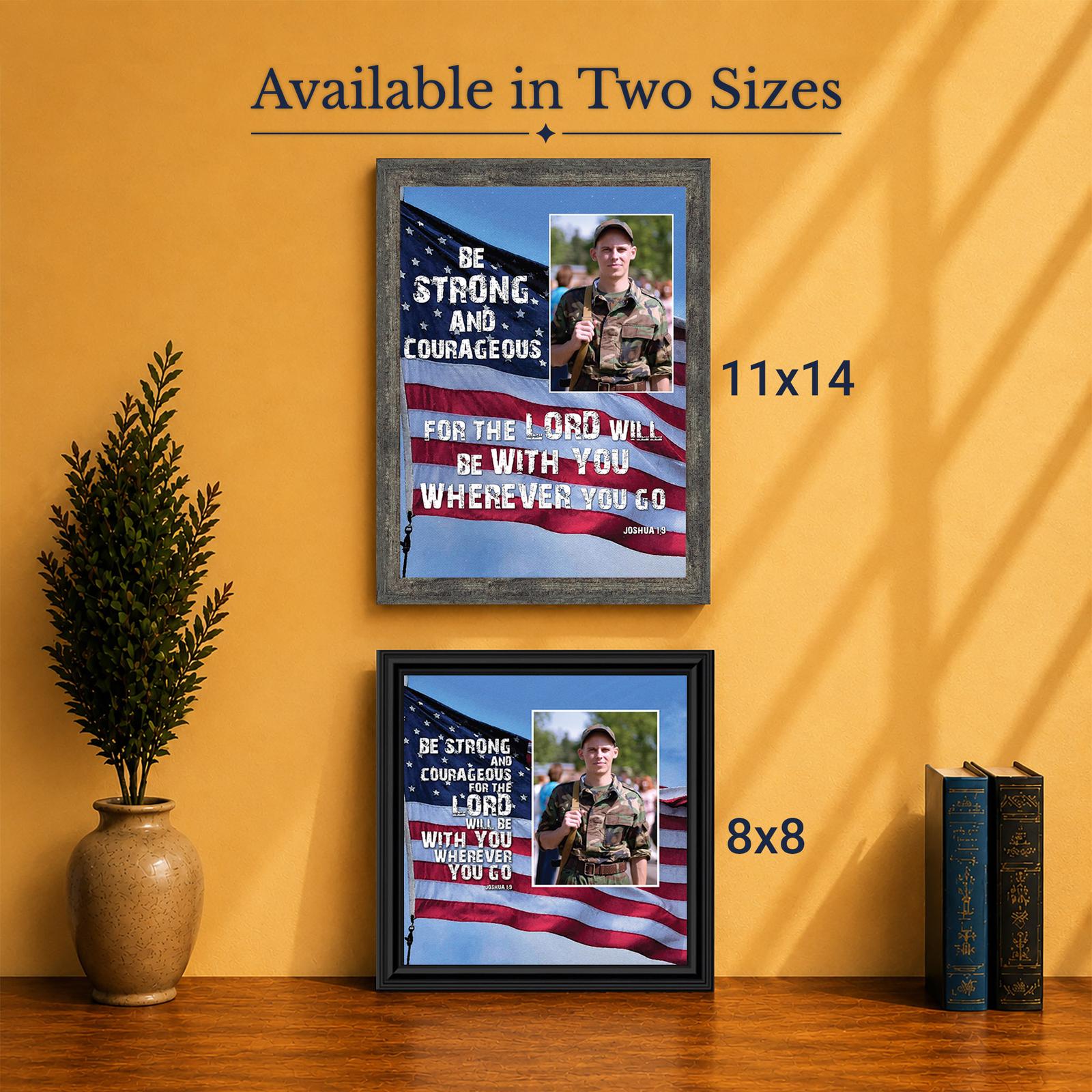 Be Strong and Courageous framed print - Made in USA family-owned faith-based wall art