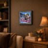 Be Strong and Courageous framed keepsake displayed on a home office shelf