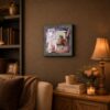 6344BW-3 Caregiver framed print displayed on a living room shelf