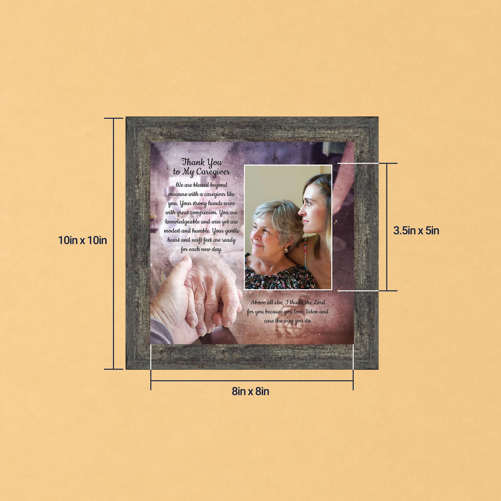 6344BW-8 Caregiver picture frame with photo opening – Thank You to My Caregiver verse by Crossroads Home Decor