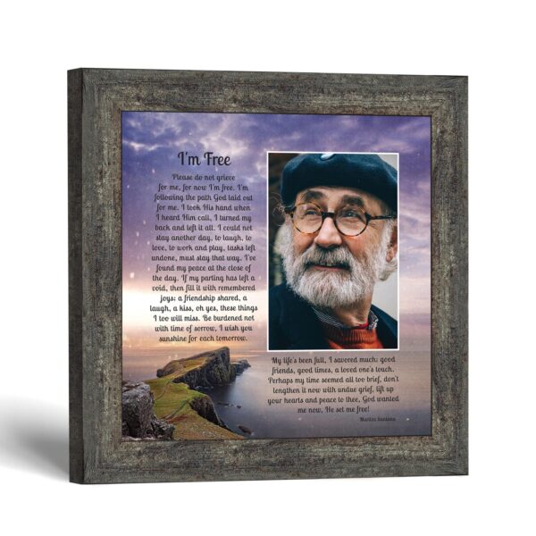 I'm Free memorial picture frame with lighthouse cliff scene - Crossroads Home Decor
